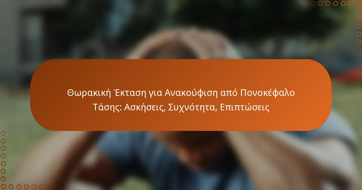 Θωρακική Έκταση για Ανακούφιση από Πονοκέφαλο Τάσης: Ασκήσεις, Συχνότητα, Επιπτώσεις
